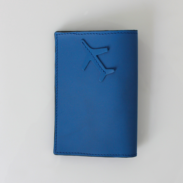 Image de Etui passeport AMANS cuir bleu 